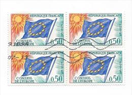 257 TP - BLOC DE 4 TIMBRES CONSEIL DE L'EUROPE 1971 - Oblitérés