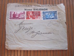 Lettre Denrées Coloniales Numa Salomon Aff Composé Timbre Afrique Occidentale Et équatoriale Française Sénégal Fort Lamy - Storia Postale