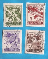 1950 JUGOSLAVIJA FLUGPOST-WOCHE RUMA MODELLFLUG SEGELFLUGZEUG  FALLSCHIRM FLUGZEUG - Used Stamps