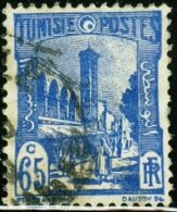 TUNISIA, FRENCH PROTECTORATE, MOSCHEA TUNISI, 1938, FRANCOBOLLO USATO, Mi 195, Scott 90, YT 181A - Usati