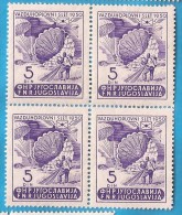 1951 JUGOSLAVIJA  FLUGPOST FLUGZEUG  MODELLFLUG SEGELFLUGZEUG FALLSCHIRM  MNH - Parachutting