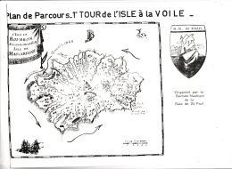 Plan De Parcours 1er Tour De L'isle à La Voile - Section Nautique De La Baie De Saint Paul - Isle Bourbon (Mascaregne) - Cartes Marines