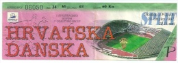 Sport Match Ticket UL000093 - Football (Soccer): Croatia Vs Denmark: 1997-03-29 - Match Tickets