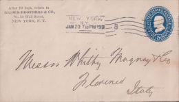 Entier Postal USA, Brown Brothers N.Y. - Florence Italie (4660) - 1901-20