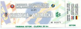 Sport Match Ticket UL000099 - Football (Soccer / Calcio): Croatia Vs Germany: U-21 2000-03-28 - Eintrittskarten