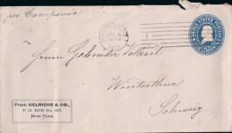 Entier Postal USA, Oelrichs N.Y. - Winerthur CH (4662) - 1901-20