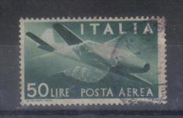 BIN306 - REPUBBLICA 1945 , Posta Aerea Il 50 Lire Verde N. 132 Usato - Poste Aérienne