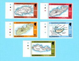 ALDERNEY CARTE ILES 1989 / MNH** / CV 09 - Alderney