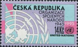 CZ1700 Czech Republic 1995 UN Emblem Map 1v MNH - Nuovi