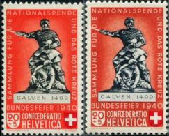 SW0010 Switzerland 1940 Battle Monument 2v MLH - Neufs