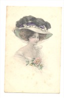 FANTAISIE -Illustrateur Otto Schilbach  - Femme Au Chapeau Et épaules Dénudées,  (2029)b130 - Schilbach