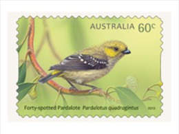 Australia 2013 - Oiseau, Pardalote - 1val Auto Collant // Mnh Adhesive From Roll - Ungebraucht