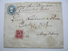 1858, Geldbrief Aus Egeln - Postal  Stationery