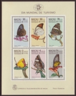 1985 Macau/Macao Stamps S/s-World Tourism Day Butterfly Butterflies Flower Fauna Flora - Ongebruikt