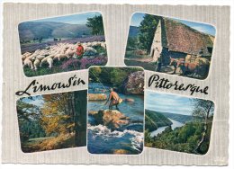 CP, PAYSAGES DU LIMOUSIN, Multivues, Voyagé En 1963, Ed : Modernes "Théojac" - Limousin