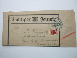 1922, Luftpoststreifband Aus Danzig  Nach Hamburg, Seltenes Porto - Storia Postale