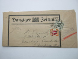 1922, Luftpoststreifband Aus Danzig  Nach Hamburg, Seltenes Porto - Lettres & Documents