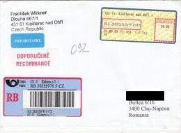 AMOUNT 50, BARCODES, MACHINE STAMPS ON REGISTERED COVER, 2009, CZECH REPUBLIK - Covers & Documents