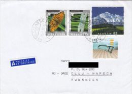 DRAGONFLY, BUTTERFLY, MOUNTAINS, STAMPS ON COVER, 2007, SWITZERLAND - Covers & Documents