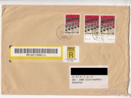 TIPING MACHINE, BARCODE, STAMPS ON REGISTERED COVER, 1998, LUXEMBOURG - Cartas & Documentos