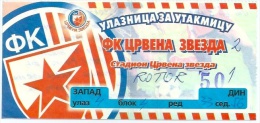 Sport Match Ticket UL000158 - Crvena Zvezda (Red Star) Belgrade Vs Rotor Volgograd: 1998-08-11 - Match Tickets