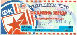 Sport Match Ticket UL000159 - Football (Soccer): Crvena Zvezda (Red Star) Belgrade Vs Metz: 1998-09-15 - Match Tickets