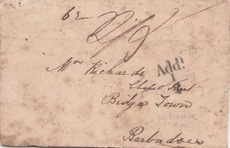 1831 LETTRE DE EDIMBURG POUR LES BARBADES BRIDGE TOWN ( Rare Destination) Taxe Add 1/2  / 4248 - ...-1840 Préphilatélie