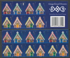 USA 2013 Scott 4817-4820, Gingerbread Forever Stamps. Booklet Of 20, WITH DIE CUTS, MNH (**) - 3. 1981-...