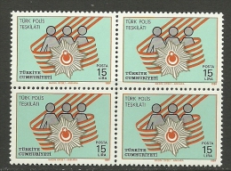 Turkey; 1984 Turkish Police Organization (Block Of 4) - Nuovi