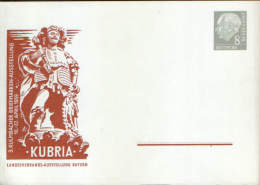 Germany-Postal Stationery Private Postcard 1959 Unused -  Kubria,National Association Exhibition Bavaria - Private Postcards - Mint
