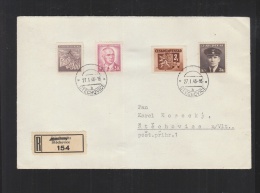 Czechoslovakia Registered Cover 1946 Stechovice - Brieven En Documenten