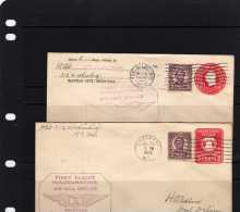 U.S.A: 1928-30 5 Belles Lettres 1er Vol Posttal C.A.M N°9 - 1c. 1918-1940 Storia Postale