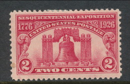 USA 1926 Scott # 627. Sesquicentenarial Exposition Issue, 2c Carmine Rose, MH (*) - Nuovi