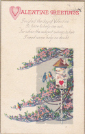 Valentine Greetings Birds And Birdhouse 1923 - Valentine's Day