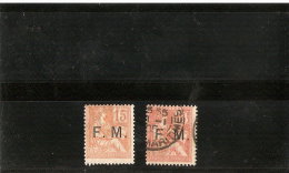 FRANCE TIMBRES DE FRANCHISE MILITAIRE N°1 NEUF SANS GOMME ET N 2 OBLITERE - Militaire Zegels