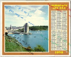 CALENDRIER GF 1958 - Tour Solidor à Saint Servan Et Place Du Village à Boersch (bas-Rhin); Imprimeur Oberthur - Grand Format : 1941-60