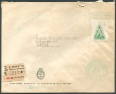 ARGENTINA Registered Cover W/Peronist Cinderella 1953 RARE! - Covers & Documents