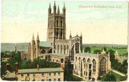 Gloucester Cathedral From S. E. - & Church - Gloucester