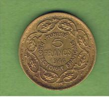 TUNEZ - PROTECTORADO FRANCES -  5  Francs  1946  KM273 - Tunesien