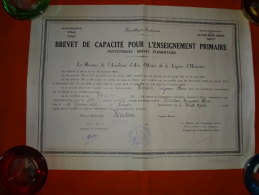 Brevet De Capacité Pour L'enseignement Primaire - Institutrice - Académie D'Aix - Département  Alpes Maritime - Diploma & School Reports