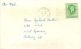 1966  Air Letter To Germany  2/3 White Wattle  Solo Use - Cartas & Documentos