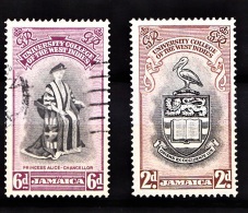 Jamaica, 1951, SG 149 - 150, 2d Mint Hinged, 6d Used - Jamaica (...-1961)