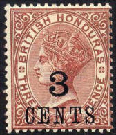 British Honduras #29 Mint Hingfed 3c Victoria Surcharge From 1888 - British Honduras (...-1970)