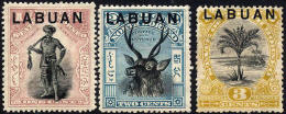 Labuan #72, 73, 75 Mint Hinged Overprints From 1897-1900 - Borneo Del Nord (...-1963)