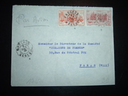 LETTRE PAR AVION POUR PARIS TP AOF SOUDAN 10F + TP AOF SOUDAN 2F OBL. 1 OCT 23 FAOLACK SENEGAL - Storia Postale