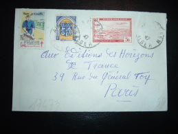 LETTRE POUR LA FRANCE TP AVION 5F + BLASON ORAN 1F OBL. ? 47 AIN - BESSEM + VIGNETTE CONTRE LA TUBERCULOSE - Brieven En Documenten