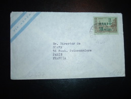 LETTRE PAR AVION POUR FRANCE TP TIERKA DEL FUEGO 5P SURCHARGE AEREO 18 PESOS OBL. 12 JUN ? BUENOS AIRES ACEN 12 - Storia Postale