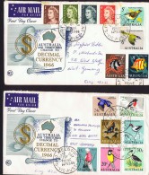 1966 New Decimal Curency Stamps 1 To 30c Values On Matched WCS  Covers To Germany - Primo Giorno D'emissione (FDC)