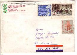 GOOD USA Postal Cover To GERMANY 1977 - Good Stamped: Franklin ; Christmas - Brieven En Documenten