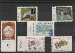 MONACO  Années 1995-2000 Faune N°Y/T: 1938-1980-2029-2268-2271- 2272** - Collections, Lots & Séries